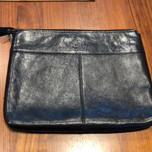 Rowallan black leather laptop case